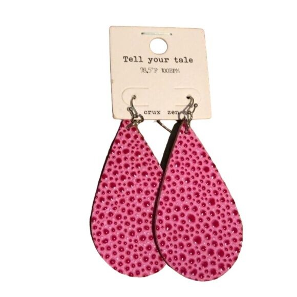 Tell Your Tale Crux Zen Faux Leather Statement Earrings, Set of 3 - Picture 4 of 4
